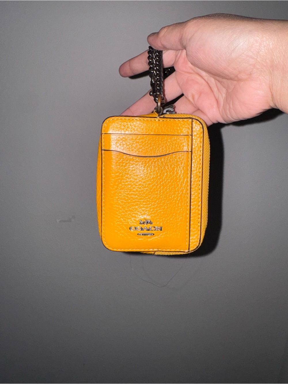 Coach Yellow Pebbled Leather Wallet